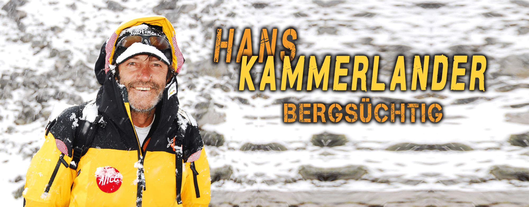 Webseiten Banner mit Veranstaltungsankündigung des Vortrags von Hans Kammerlander am 1. Februar 2026 im Parksaal des Steigerwaldstadion Erfurt. Darunter befindet sich der Link für den Ticketkauf.